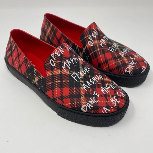 Melissa New York Flygirl Mashup Plaid Vegan PVC Loafer Slides Women’s Size 5 - Picture 1 of 9